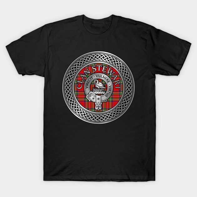 Clan Stewart Crest & Tartan Knot T-Shirt by Taylor'd Designs